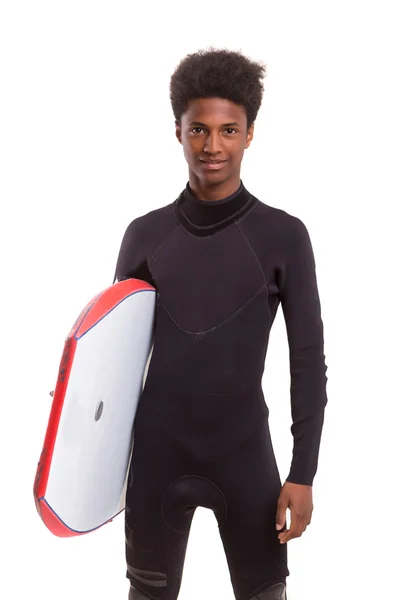Young african man bodyboarder — Stock Photo, Image