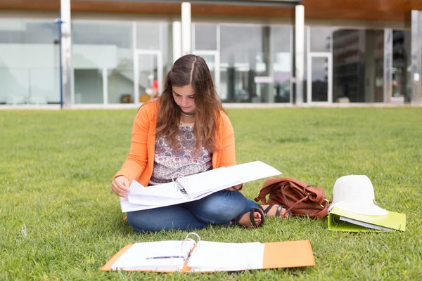 Donna che studia all'università — Foto Stock