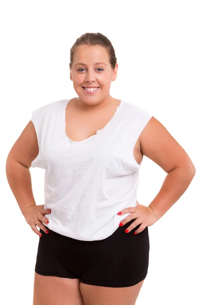 Large Woman exercising — Stock Photo, Image