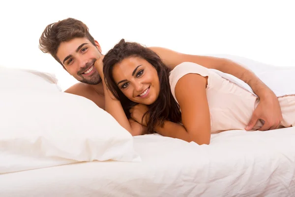 Paar in bed — Stockfoto