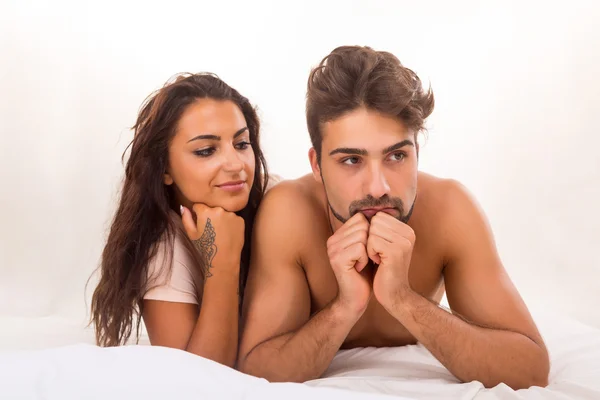 Couple in bed — Stock Photo, Image