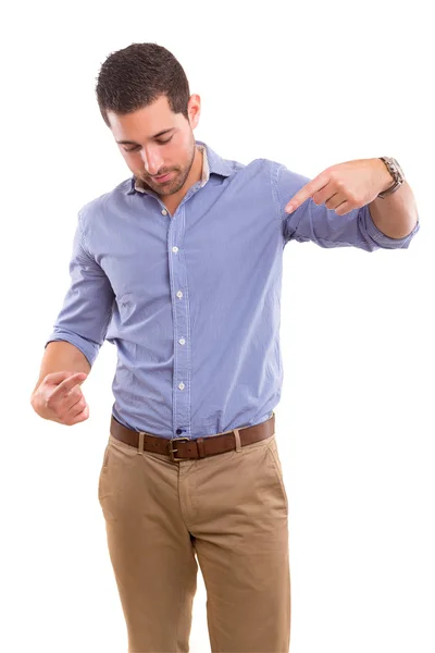 Man presenting your product — Stock Photo, Image