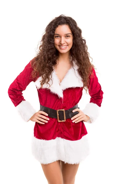 Woman in Christmas costume — Stock Photo, Image