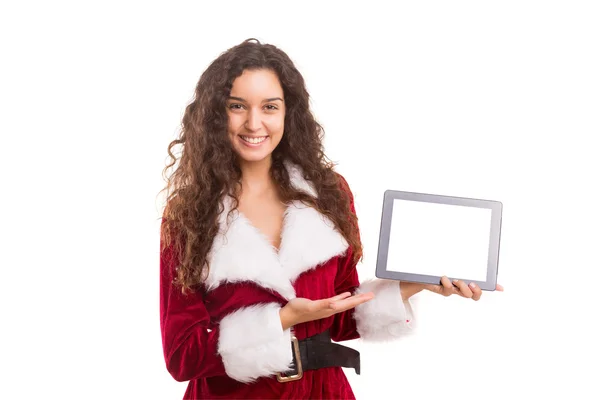 Frau im Weihnachtskostüm — Stockfoto