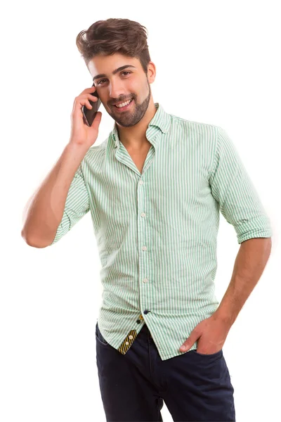 Man speaking on mobile phone — Stock Photo, Image