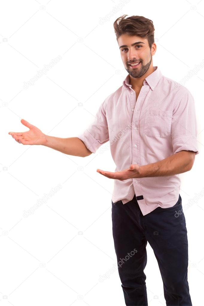 Man with outstretched hands — Stock Photo © hsfelix 86305316