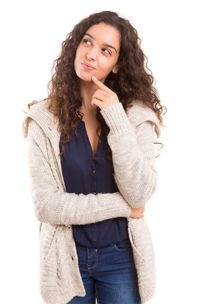 Vrouw met een geweldig idee — Stockfoto