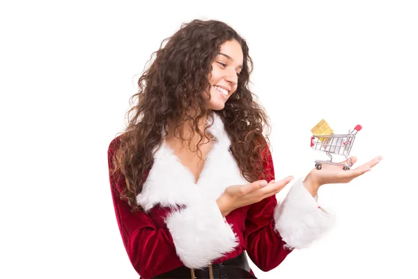 Frau im Weihnachtskostüm — Stockfoto