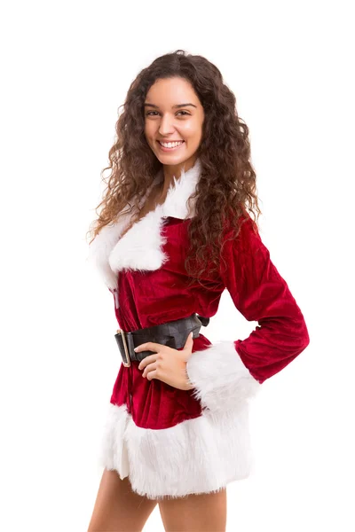 Woman in Christmas costume — Stock Photo, Image