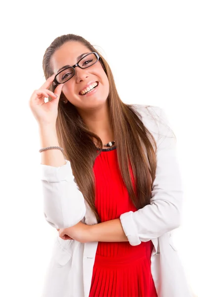 Frau mit Brille — Stockfoto