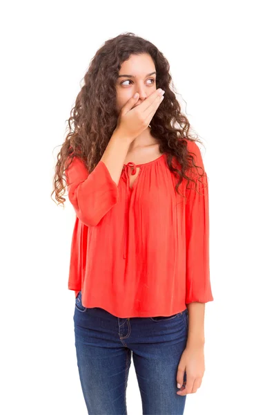 Mujer joven sorprendida — Foto de Stock