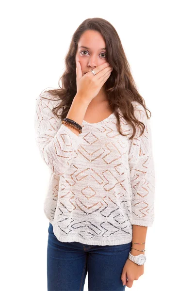 Surprised young woman — Stock Photo, Image