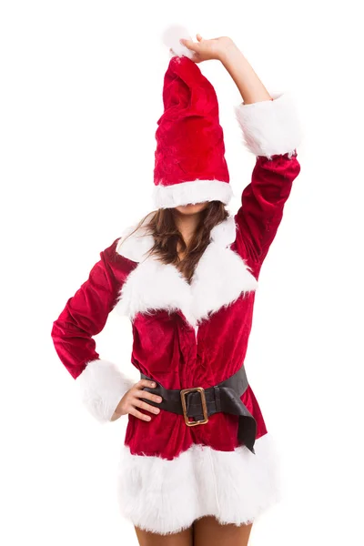 Femme habillée en costume de Noël — Photo