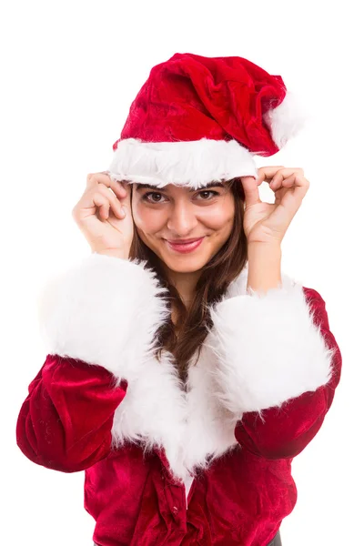 Mujer vestida con traje de Navidad —  Fotos de Stock