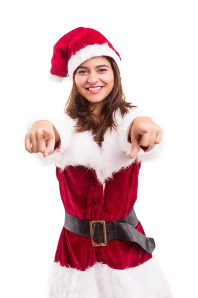 Femme en costume de Noël — Photo