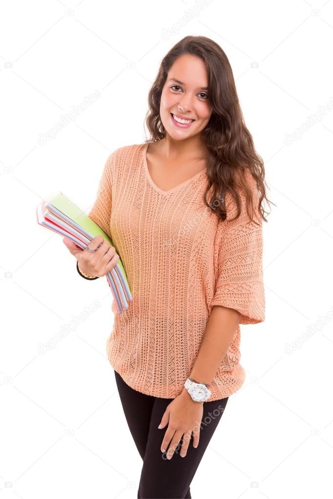 Woman carrying books