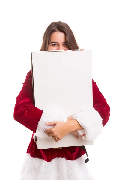 Mujer vestida con traje de Navidad —  Fotos de Stock