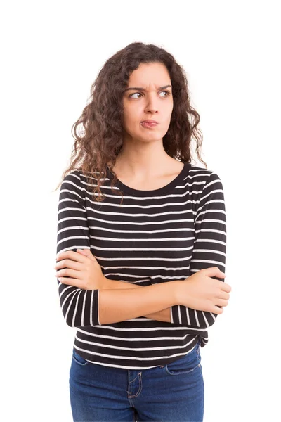 Mujer joven teniendo una gran idea — Foto de Stock