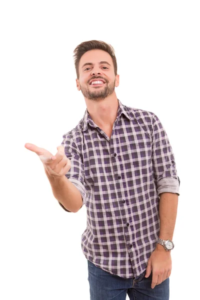 Handsome young man pointing at you — Stock Photo, Image