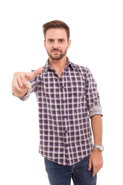 Handsome young man pointing at you — Stock Photo, Image