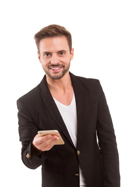 Hombre de negocios leyendo un sms —  Fotos de Stock