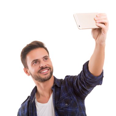 Adam kendi kendine portre fotoğrafçılığı alarak