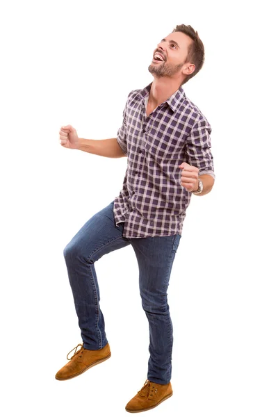 Young man celebrating success — Stock Photo, Image