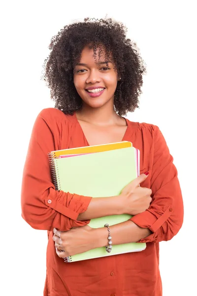 Beautiful student holding books — Stock Photo, Image