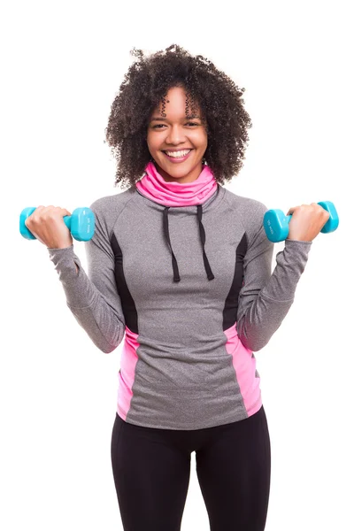 Beautiful african woman exercising — Stock Photo, Image