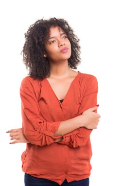 Harika bir fikir olan genç kadın