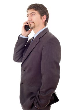 genç iş adamı izole telefonda