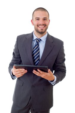 genç işadamı, izole bir tablet PC