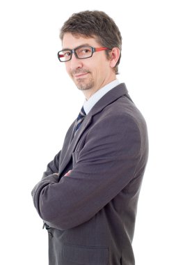 genç iş adamı portre üzerinde beyaz izole