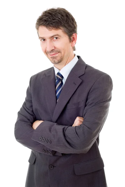 Joven hombre de negocios retrato aislado en blanco — Foto de Stock