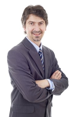 genç iş adamı portre üzerinde beyaz izole