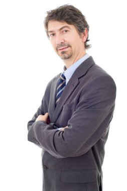 genç iş adamı portre üzerinde beyaz izole