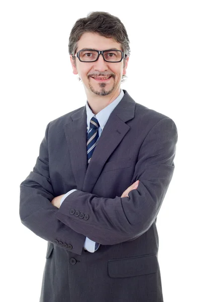 Joven hombre de negocios retrato aislado en blanco —  Fotos de Stock