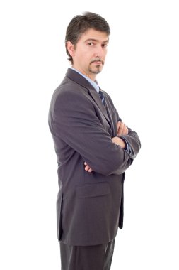 beyaz izole dalgın iş adamı portresi