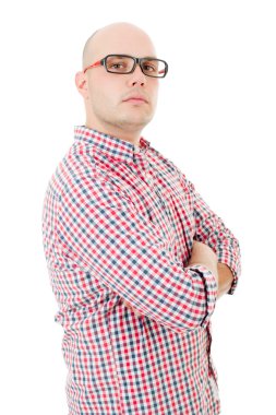düşünme, beyaz arka plan üzerinde izole genç casual adam