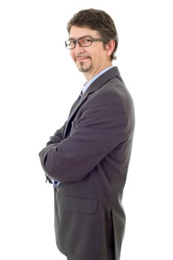 genç iş adamı portre üzerinde beyaz izole