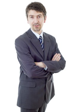 genç iş adamı portre üzerinde beyaz izole