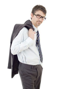 genç iş adamı portre üzerinde beyaz izole