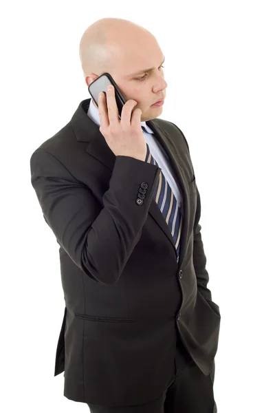 Jonge zakenman aan de telefoon, geïsoleerd — Stockfoto