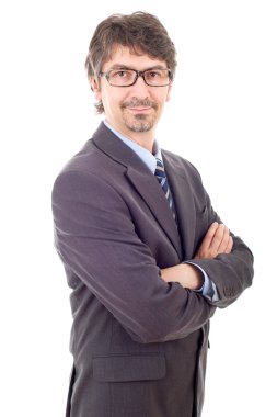 genç iş adamı portre üzerinde beyaz izole