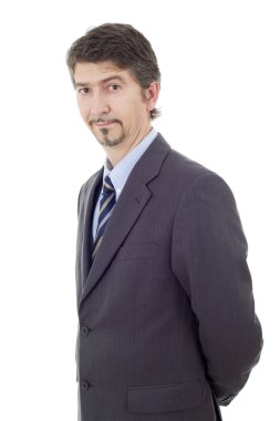 genç iş adamı portre üzerinde beyaz izole