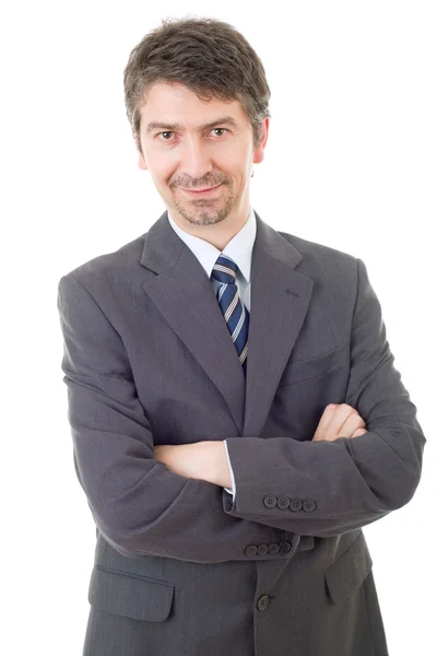 Joven hombre de negocios retrato aislado en blanco — Foto de Stock