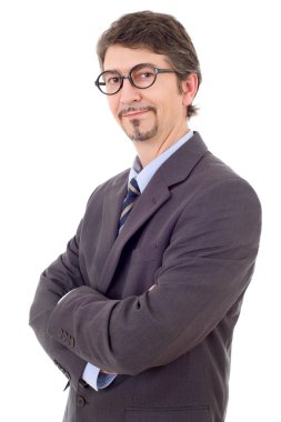 genç iş adamı portre üzerinde beyaz izole