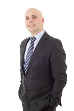 genç iş adamı portre üzerinde beyaz izole