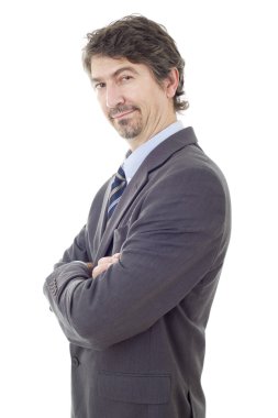 genç iş adamı portre üzerinde beyaz izole