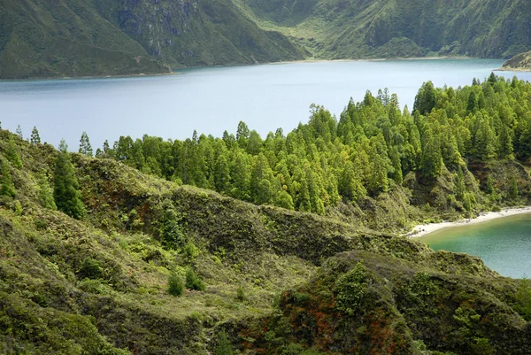 A Lagoa do Fogo na ilha dos Açores de São Miguel, Portugal — Fotografia de Stock